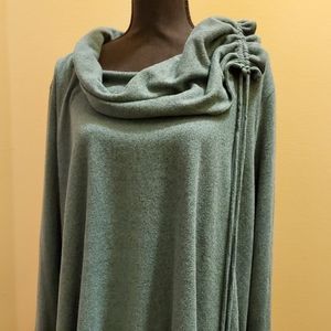 Ali Miles MOSS GREEN Heather Marled TIE-NECK Cute